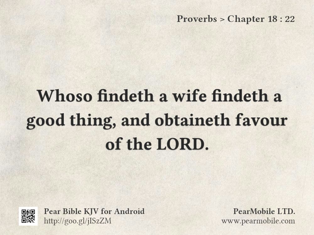 Proverbs, Chapter 18:22